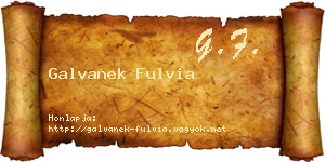 Galvanek Fulvia névjegykártya